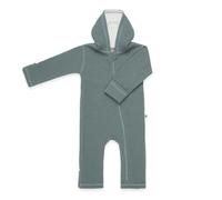 emma & noah Tuta da ciclismo per neonati e bambini, con cappuccio caldo, maniche e piedi, chiusura lampo lunga, lana (lana merino), OEKOTEX Standard 100, Essential Mint, 86/92 cm