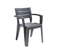 EMMA SEDIA EFFETTO DOGHE CON BRACCIOLI ANTRACITE