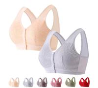 Emmabra for Seniors, EmmaBra - Comfortable & Convenient Front Closure Bra, Comfy Push Up Bralette(2Pcs-b,B105(46))