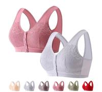 Emmabra for Seniors, EmmaBra - Comfortable & Convenient Front Closure Bra, Comfy Push Up Bralette(2Pcs-d,B105(46))