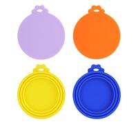 EMMALOUISESMITH 4 pezzi Coperture per Lattine per Animali, Coperchi in Silicone per Barattoli di Cibo, Tappi per Lattine per contenitori per animali, senza BPA (4 colori)