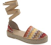 Emmanuela colorato Espadrillas Fatto di Tessuto a Maglia, Scarpe da Estate Boho Chic con Cuneo Centrale, Espadrillas per Pizzo, Fatto e Cucito a Mano in Grecia, Multicolore 1, 36 EU