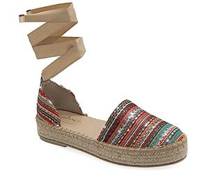 Emmanuela colorato Espadrillas Fatto di Tessuto a Maglia, Scarpe da Estate Boho Chic con Cuneo Centrale, Espadrillas per Pizzo, Fatto e Cucito a Mano in Grecia, Multicolore 2, 41 EU
