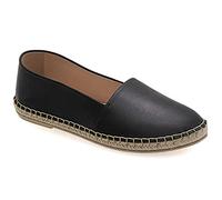 Emmanuela Espadrillas in Pelle, Scarpe estive a Cuneo Basso per Le Donne, Espadrillas di Alta qualità con Dita Chiuse, Completamente Fatte a Mano e Cucito a Mano in Grecia, Nero, 36 EU