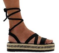 EMMANUELA handcrafted for you Medussa, Sandali Bassi Donna, Schwarz, 37 EU