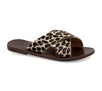 Emmanuela sandali ad anello Greco realizzati in pelle, di alta qualità fibbie regolabili a mano scarpe estive, sandali bisetici alla caviglia, Leopardo, 40 EU