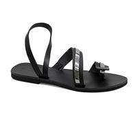 Emmanuela sandali Greci in pelle fatta a mano, scarpe estive slip-on di alta qualità per le donne, sandali con cinturino piatto con dita aperte e cinghie della caviglia, Multicolore 2, 41 EU