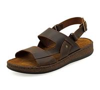 Emmanuela Sandali in pelle greci antichi per uomo, sandali uomo fatti a mano con dita aperti, scarpe da estate regolabili di qualità in nero, marrone, beige, marrone, 44 EU