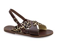 Emmanuela sandali in pelle piatta a mano greco con cintura fibbia regolabile, scarpe estive di alta qualità con cinturini alla caviglia per donne, sandali con dita aperte, Multicolore 1, 36 EU