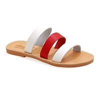 Emmanuela Sandali in stile antico in stile greco, sandali piatti in pelle fatti a mano con dita aperte, scarpe estive di alta qualità per signore, Multicoloree 3, 36 EU