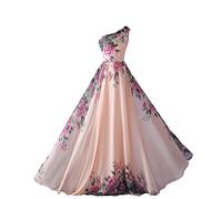 emmarcon Abito da Cerimonia Donna Damigella Vestito Lungo Elegante Floreale da Festa Party (42-44)