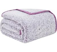 EMME Coperta doppia in pile, 152,4 x 203,2 cm, viola, morbida, leggera, reversibile, calda