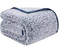 EMME Coperta in pile per letto matrimoniale, calda, 228,6 x 228,6 cm, grande, ultra morbida, in microfibra, comoda, per letto, divano, leggera, pelosa, spessa, reversibile (blu navy, 228,6 x 228,6 cm)