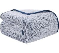 EMME Coperta in Pile Sherpa Misura, Spessa ed Elegante, Coperta Morbida Calda e Morbida Coperte Accoglienti in Microfibra, Soffice Coperta Reversibile Fuzzy per Divano Letto (Blu Navy, 130 x 150 cm)