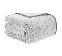 EMME Coperta in pile Sherpa, morbida, per divano, letto (grigio, 228,6 x 228,6 cm)