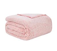 EMME Coperta in pile Sherpa, morbida, per divano, letto (rosa, 228,6 x 228,6 cm)