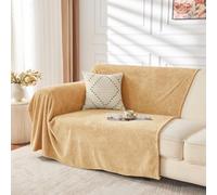 EMME Coperta Plaid Pile in Flanella - 130 x 150 cm, Coperta Sherpa Morbida e Soffice, Coperta Pile Calda, Coperta Letto Singolo, Matrimoniale, Coperta per Divano o Picnic, Beige