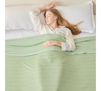 Emme - Coperta rinfrescante estiva per letto e divano, molto grande, per chi sente caldo quando dorme, sottile, leggera e traspirante, double face, mantiene il corpo fresco, evita il sudore notturno