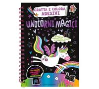 Unicorni magici. Gratta e colora adesivi. Ediz. a colori. Con Prodotti vari: matita di legno