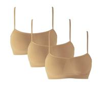 eMMe SQUARE 3 pz Reggiseno Spalla Stretta Microfibra, Bralette Donna, Brassiere Top Donna, Reggiseno Donna Elasticizzato Senza Cuciture; Made in Italy (IT, Testo, S, M, Regular, Regular, Nudo)