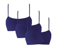 eMMe SQUARE 3 pz Reggiseno Spalla Stretta Microfibra, Bralette Donna, Brassiere Top Donna, Reggiseno Donna Elasticizzato Senza Cuciture; Made in Italy (IT, Testo, M, L, Regular, Regular, Blu)