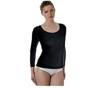 EMMEBIVI Canottiera Donna Manica Lunga in Lana E Seta Capo Realizzato in Lana Merino Extra Fine. Disponibile nei Colori Bianco e Nero.