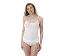 EMMEBIVI Canottiera Donna Spalla Stretta Lana e Seta con Bordi in Raso .Realizzato in 85% Lana e 15% Seta .Disponibile nei Colori Bianco o Nero.