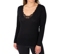 Emmebivi Maglia Donna Manica Lunga in Lana Seta con Ricamo in Pizzo 93064