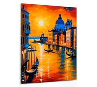 emmena - Quadro Dipinto Tramonto Venezia I - 20x25 cm
