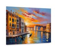 emmena - Quadro Dipinto Tramonto Venezia II - 25x20 cm