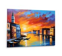 emmena - Quadro Dipinto Tramonto Venezia III - 40x30 cm