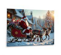 emmena - Quadro Il Viaggio di Babbo Natale - Addobbi Natalizi - Decorazione Natalizia - 40x30 cm