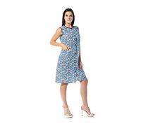 EMMESSE Copriabito Donna Modello Abbottonato Incrociato Mezza Manica Prodotto in Italia Egidio (Capri Blu, XL)
