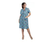 EMMESSE Copriabito Donna Modello Abbottonato Incrociato Mezza Manica Prodotto in Italia Egidio (Genova Azzurro, XL)