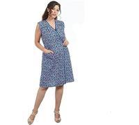 emmesse Copriabito Donna Modello Abbottonato Incrociato Mezza Manica Prodotto in Italia Egidio (Ischia Blu, 3XL)