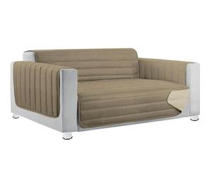 emmevi Copridivano Trapuntato Imbottito Double Face Salva Proteggi Divano Morbido Elegante 2 Posti Tortora