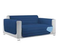 emmevi Copridivano Trapuntato Imbottito Double Face Salva Proteggi Divano Morbido Elegante 3 Posti Blu