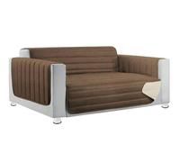 emmevi Copridivano Trapuntato Imbottito Double Face Salva Proteggi Divano Morbido Elegante 4 Posti Marrone