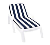 emmevi Cuscino Sdraio Morbido A Righe Copri Seduta Lettino Prendisole Mare Pieghevole mod.LIMA FASCIATO BLU