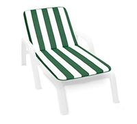 emmevi Cuscino Sdraio Morbido A Righe Copri Seduta Lettino Prendisole Mare Pieghevole mod.LIMA FASCIATO VERDE