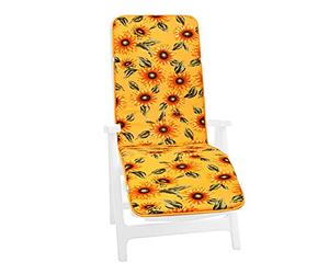 emmevi Cuscino Sdraio Poltrona Morbido Girasoli Copri Lettino Relax Pieghevole mod.CAIRO dis.34G GIALLO