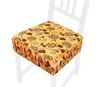 emmevi Cuscino Sedia Cotone Sfoderabile Lavabile Fascia Elastica Coprisedie Fiorito MOD.AZALEA38A Giallo