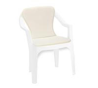 emmevi Cuscino Sedia Poltrona Dehor Coprisedia Écru Tinta Unita Schienale Pieghevole Mod.ANEMONE DIS_48