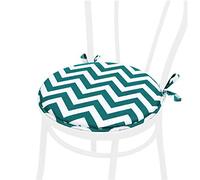 emmevi Cuscino Sedia Rotondo Morbido Coprisedia A Righe Zig Zag Universale Lavabile MOD.DALIA11D Verde