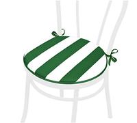 emmevi Cuscino Sedia Rotondo Morbido Coprisedia Giardino Cucina Universale Lavabile Mod.DALIA FASCIATO_VERDE