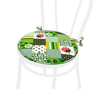 emmevi Cuscino Sedia Rotondo Morbido Coprisedia Laccetti Fissaggio Lavabile Coccinella Mod.DALIA8D VERDE