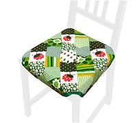 emmevi Cuscino Sedia Universale Cotone Lavabile Coprisedia Tavolo Cucina Coccinella MOD.ROSA8D Verde