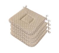 emmevi Set 4 Cuscini Sedia Cotone Con Lacci Lavabili Universali Trapuntati Coprisedie Cucina Cuori Beige