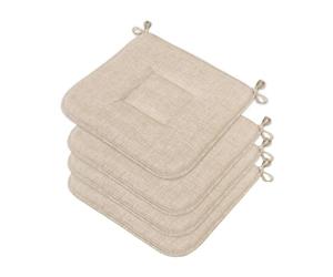 emmevi Set 4 Cuscini Sedia Cotone Morbidi Lavabili Universali Coprisedia Cucina Colore Pastello Beige