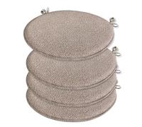 emmevi Set 4 Cuscini Sedia Maculati Rotondi Cotone Con Lacci Lavabili Morbidi Coprisedia Tondo Marrone